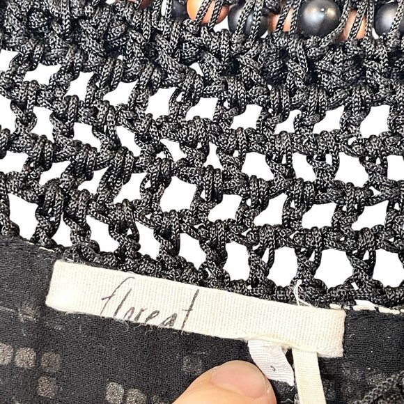 Anthropologie Floreat‎ Abelia Dress S Beaded Crochet Embroidered Fringed Boho - Picture 7 of 8